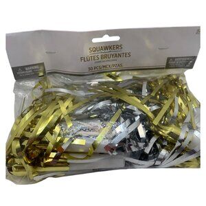 30-Pack Metallic Gold & Silver Party Squawkers Noise Makers For Celebrations